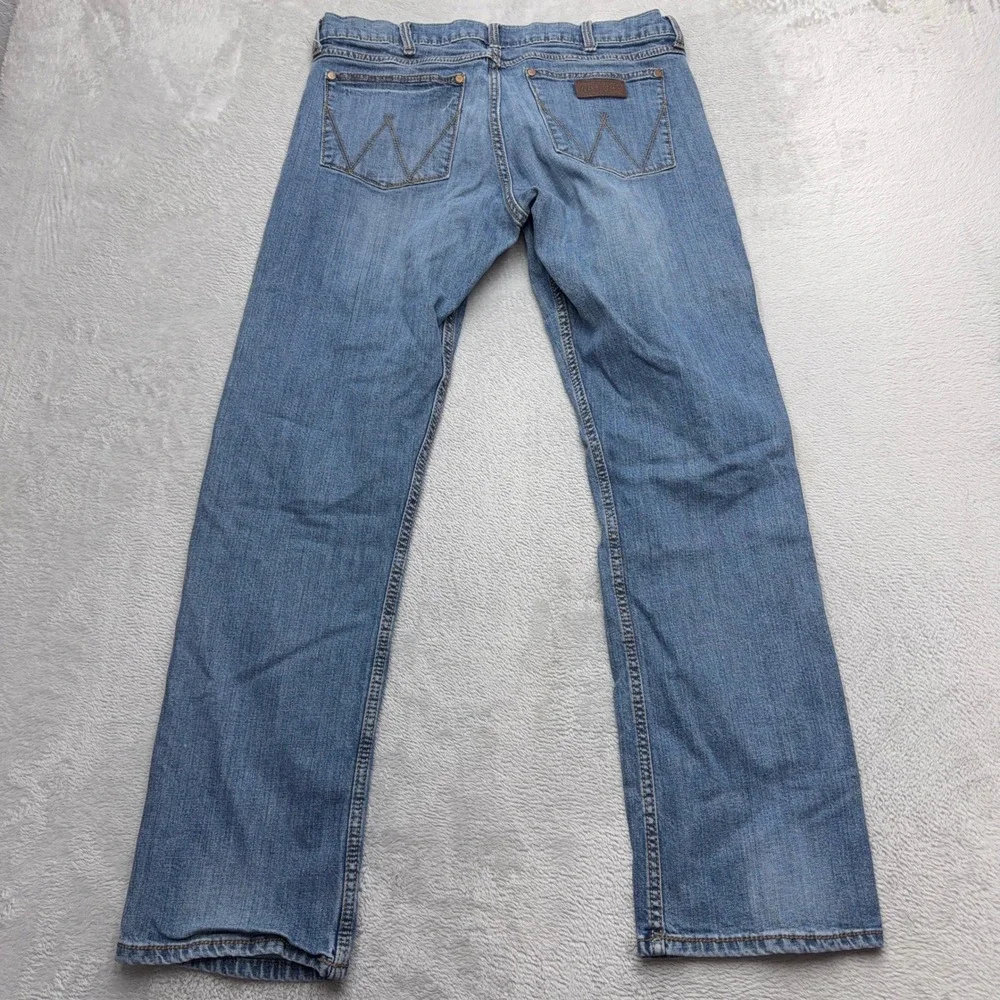Wrangler Jeans Mens 36x34 Blue Retro Slim Fit Stretch Denim WLT88CW Western